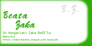 beata zaka business card